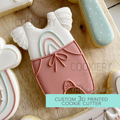Ruffled Sleeve Onesie Cookie Cutter - Baby Shower Cutter  - 3D Printed Cookie Cutter - TCK85223