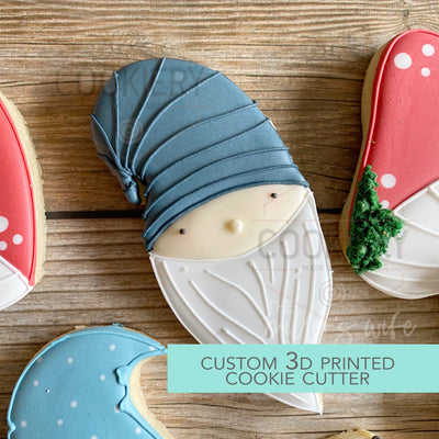 Skinny Gnome Head Cookie Cutter - Cute Forest Gnome Cutter  - 3D Printed Cookie Cutter - TCK85243