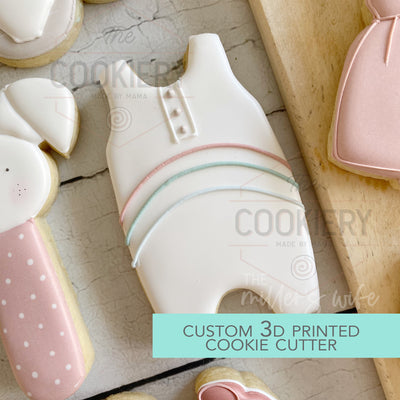 Ruffled Sleeve Onesie Cookie Cutter Baby Shower Cutter 3D Printed
