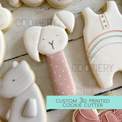 Bunny Rattle Cookie Cutter - Baby Shower Cutter  - 3D Printed Cookie Cutter - TCK85233