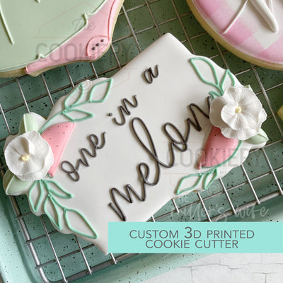 Floral Plaque Cookie Cutter  - 3D Printed Cookie Cutter - TCK88133