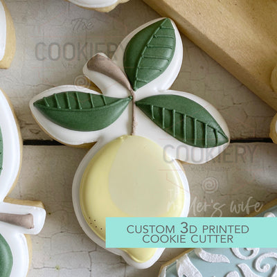 Lemon Branch Cookie Cutter - Summer Fruits Cookie Cutter  - 3D Printed Cookie Cutter - TCK88153