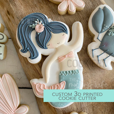 Mermaid Cookie Cutter -  Under the Sea Cookie Cutter -   3D Printed Cookie Cutter - TCK88163