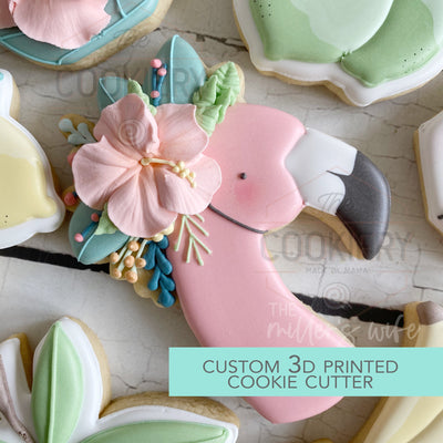 Flamingo with Floral Hat Cookie Cutter - Summer Fruits Cookie Cutter  - 3D Printed Cookie Cutter - TCK88128