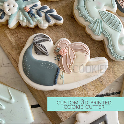 Mermaid Cookie Cutter -  Under the Sea Cookie Cutter -   3D Printed Cookie Cutter - TCK88164