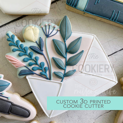 Floral Envelope Cookie Cutter - Back to School Cookie Cutter  - 3D Printed Cookie Cutter - TCK88175