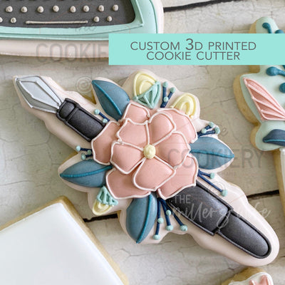 Floral Calligraphy Pen Cookie Cutter - Back to School Cookie Cutter  - 3D Printed Cookie Cutter - TCK88174