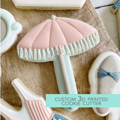 Beach Umbrella Cookie Cutter -  Summer Cookie Cutter -   3D Printed Cookie Cutter - TCK88202
