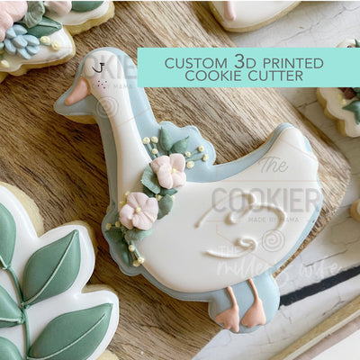 Floral Girly Goose Cookie Cutter -  Farm Animals Cookie Cutter -   3D Printed Cookie Cutter - TCK88228