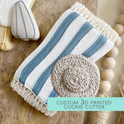 Beach Towel and Hat Cutter -  Summer Cookie Cutter -   3D Printed Cookie Cutter - TCK29111