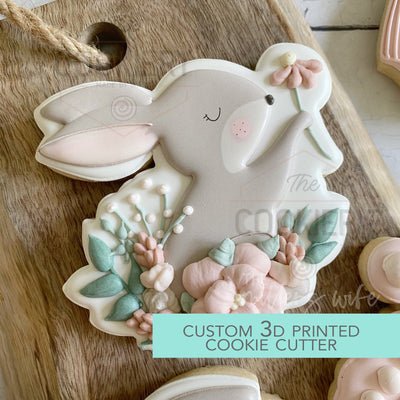 Bunny Floral Cookie Cutter -  Cute Bunny Cookie Cutter -   3D Printed Cookie Cutter - TCK88212