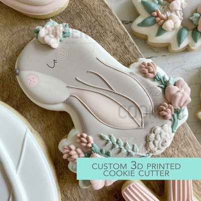Bunny Floral Cookie Cutter -  Cute Bunny Cookie Cutter -   3D Printed Cookie Cutter - TCK88213