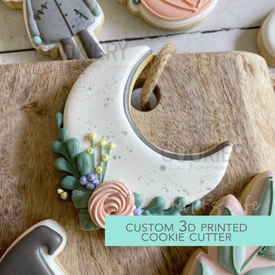 Floral Moon Cookie Cutter - Halloween - Cookie Cutter -  3D Printed Cookie Cutter - TCK88244