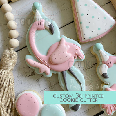 Tall Skinny Party Flamingo Cookie Cutter -  Birthday Cookie Cutter -   3D Printed Cookie Cutter - TCK88261