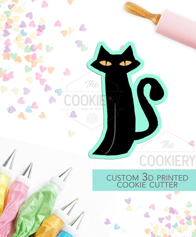 Skinny Black Cat Cookie Cutter - Black Cat Halloween - Cookie Cutter -  3D Printed Cookie Cutter - TCK63128