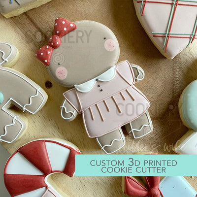 Gingerbread Girl Cutter - Christmas Holiday Cutter -   3D Printed Cookie Cutter - TCK84193
