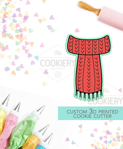 Scarf Cookie Cutter - Christmas Cookie Cutter - Winter Cutter -   3D Printed Cookie Cutter - TCK87158