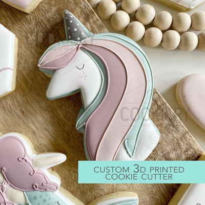 Unicorn Head Cookie Cutter - Fairytale Cookie Cutter  - 3D Printed Cookie Cutter - TCK88300