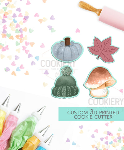 Mini Autumn Elements Set - Mini Autumn Harvest Cookie Cutters - Fall Cookie cutters - 3D Printed Cookie Cutter - TCK86154 - Set of 4