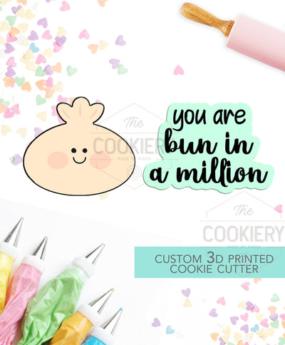 You're Bun in a Million - 2 PC Set  - Valentine's Day puns Cookie Cutters - Platter Cookie cutters - 3D Printed Cookie Cutter - TCK47126