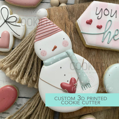 Snowman You Make My Heart Melt Cookie Cutter- Valentine's Day Cookie Cutter -  3D Printed Cutter - TCK88322
