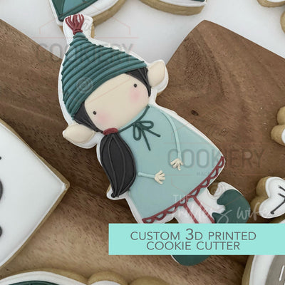 Skinny Girl Elf  - Christmas Cookie Cutter   - 3D Printed Cookie Cutter - TCK88325