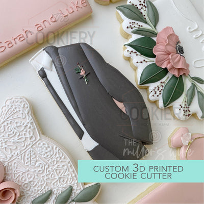Wedding Tuxedo Cookie Cutter- Wedding Cookie Cutter - 3D Printed Cookie Cutter - TCK89106