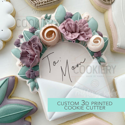 Floral Mother's Day Card Cookie Cutter - Floral Mother's Day Cookie Cutter - 3D Printed Cookie Cutter - TCK82132
