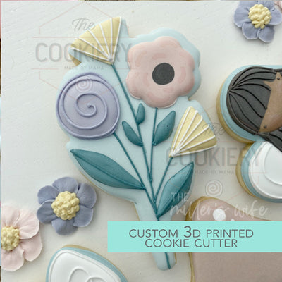 Spring Flowers Cookie Cutter  - Garden Flower Cookie Cutter  - Spring Cookie Cutter 3D Printed Cookie Cutter - TCK88351