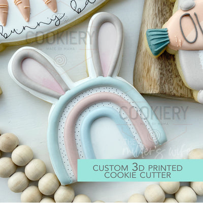 Rainbow with Bunny Ears Cookie Cutter -  Cute Bunny Cookie Cutter -   3D Printed Cookie Cutter - TCK13168