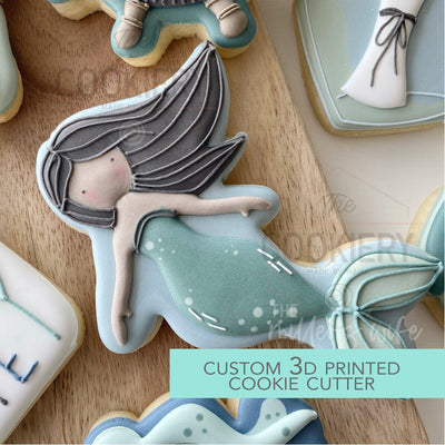Mermaid Cookie Cutter -  Under the Sea Cookie Cutter -   3D Printed Cookie Cutter - TCK18166