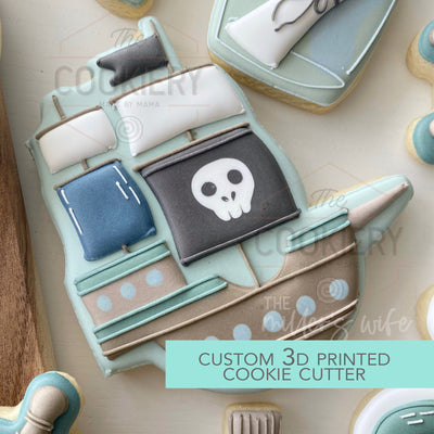 Pirate ship Cookie Cutter -  Under the Sea Cookie Cutter -   3D Printed Cookie Cutter - TCK18171