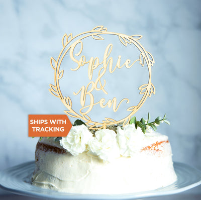 Custom Name Wedding Cake Topper | Mr and Mrs Personalized Cake Topper, Wedding Wood Acrylic Cake Topper, Custom Couple's Name, Wedding Decor