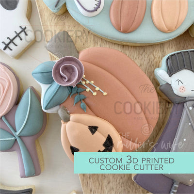 Floral Double Pumpkins - Halloween Cookie Cutter -  3D Printed Cookie Cutter - TCK89118