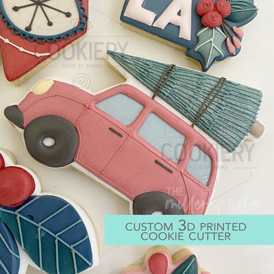 Christmas Car with Tree Cookie Cutter  - Christmas Cookie Cutter   - 3D Printed Cookie Cutter - TCK87170