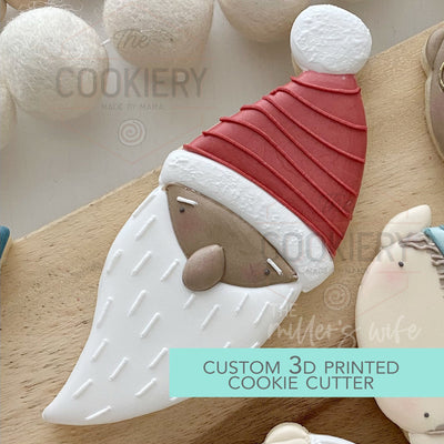 Christmas Skinny Santa Face Cookie Cutter  - Christmas Cookie Cutter   - 3D Printed Cookie Cutter - TCK87173
