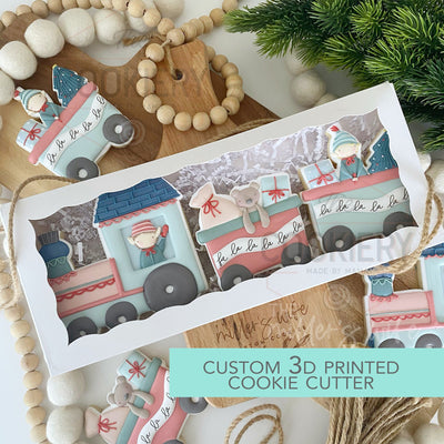 Christmas Fa La La Freight Train - 3 PC Set  - Christmas Cookie Cutters - 3D Printed Cookie Cutter - TCK87185- Set of 3