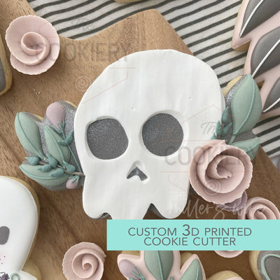 Leafy Skull Cookie Cutter - Halloween - Cookie Cutter -  3D Printed Cookie Cutter - TCK63141