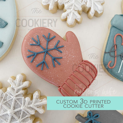 Winter Mittens Cookie Cutter - Christmas Cookie Cutter   - 3D Printed Cookie Cutter - TCK87192