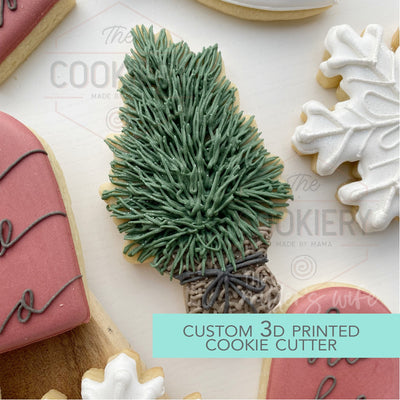 Burlap Rustic Christmas Tree  Cookie Cutter - Christmas Cookie Cutter   - 3D Printed Cookie Cutter - TCK87199