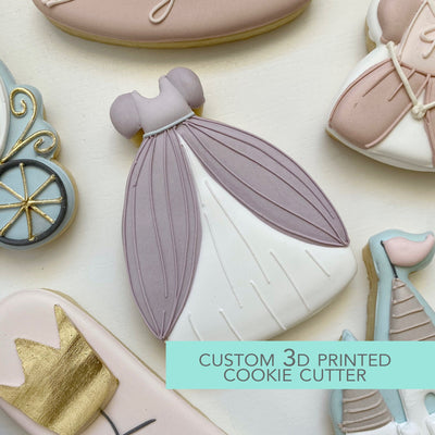 Princess Ballgown Cookie Cutter - Fairytale Cookie Cutter  - 3D Printed Cookie Cutter - TCK72128