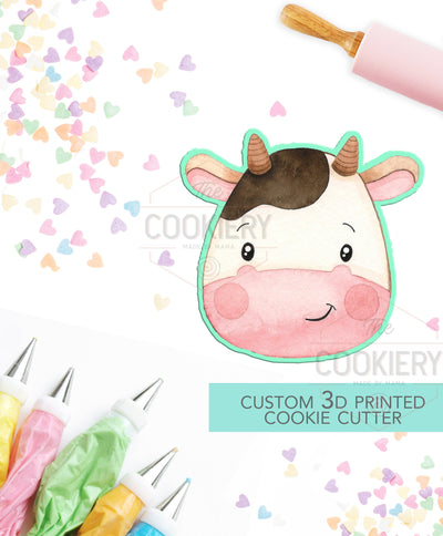Cow Head Cookie Cutter -  Cookie Cutter - 3D Printed Cookie Cutter - TCK34176