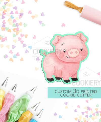 Pig  Cookie Cutter -  Cookie Cutter - 3D Printed Cookie Cutter - TCK34179