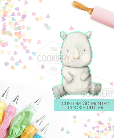 Rhino Cookie Cutter - Jungle Safari Cookie Cutter - 3D Printed Cookie Cutter - TCK34184