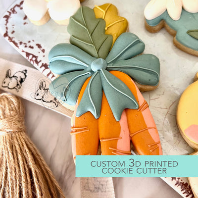 Carrot Bouquet with Bow Cookie cutter -  Easter Cookie Cutter  - 3D Printed Cookie Cutter - TCK89144