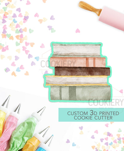 Stack of Books Cutter - Graduation Cap Cutter  - Back to School -  3D Printed Cookie Cutter - TCK52129