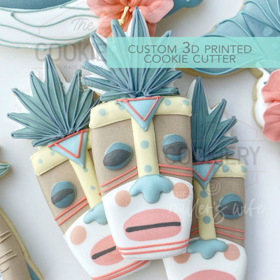 Tiki Mask Cookie Cutter -  Summer Cookie Cutter -   3D Printed Cookie Cutter - TCK29126