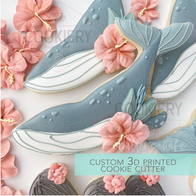 Floral Whale Cookie Cutter -  Summer Cookie Cutter -   3D Printed Cookie Cutter - TCK29128