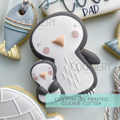 Penguin and baby - Father's Day Cookie Cutter - 3D Printed Cookie Cutter - TCK19140