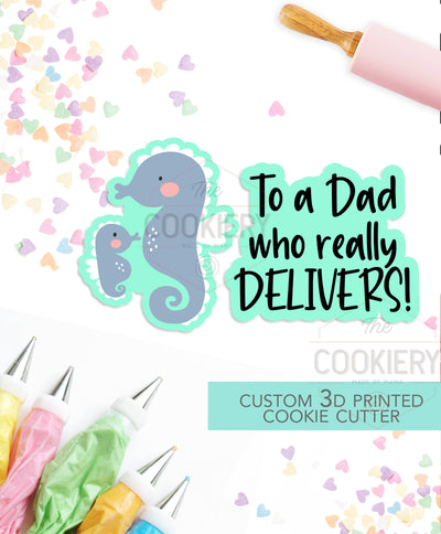 Seahorse Father's Day Set - 2 PC Set  - Father's Day puns Cookie Cutters - 3D Printed Cookie Cutter - TCK19139 - Set of 2